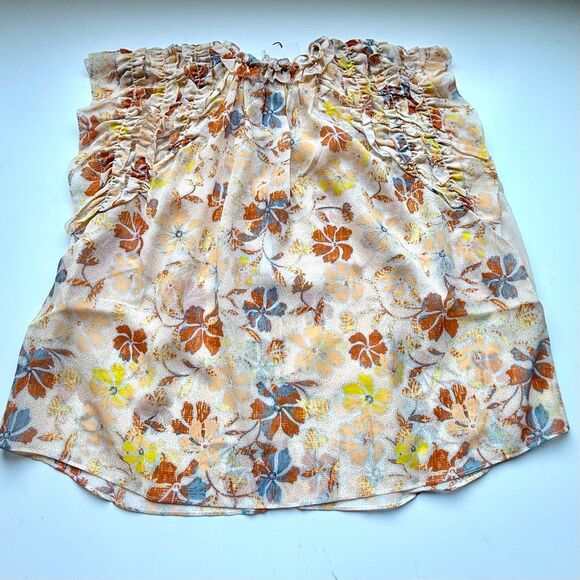 NWT Joie Silk top “Tezza” in apricot with flower prints size 2X - Picture 9 of 11